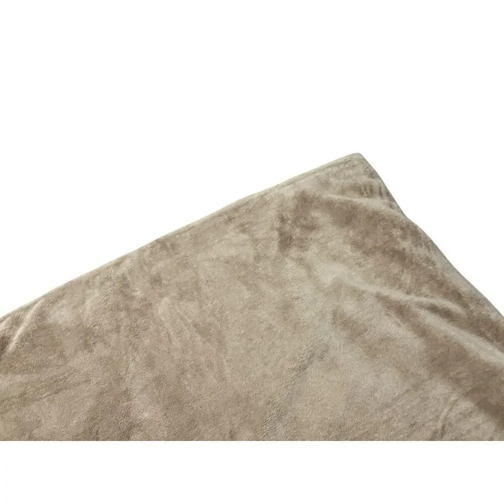 Light Brown Large Fleece Blanket Soft Cozy King Sz Tan Accent Throw Cover Quilt